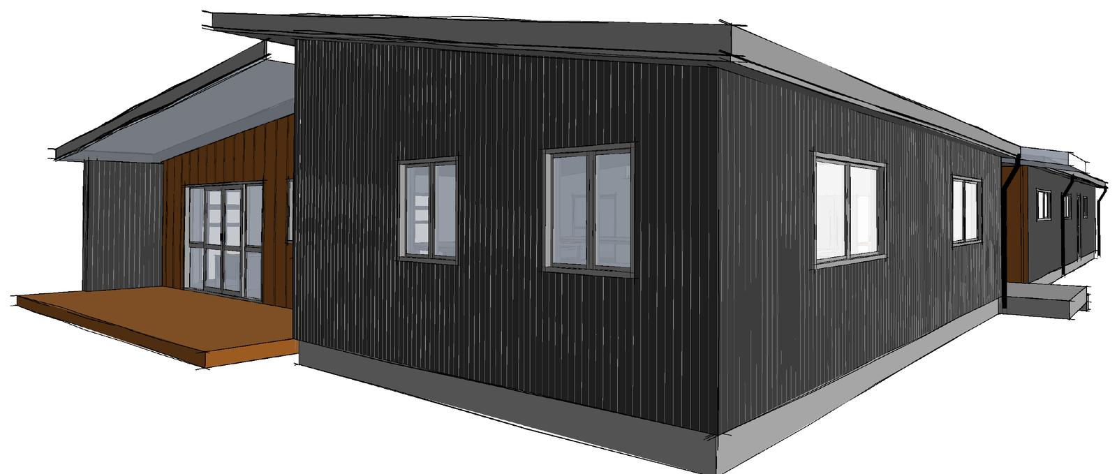 RSE Blenheim accommodation, rear exterior render